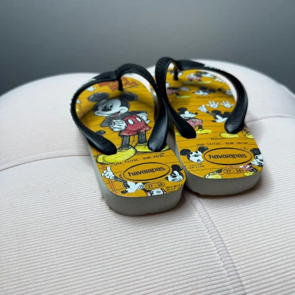 Havaianas Disney Mickey Mouse Flip Flops Unisex Kids 11/12‎ (27/28) Yellow Black